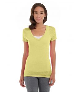 Karissa V-Neck Tee-S-Yellow